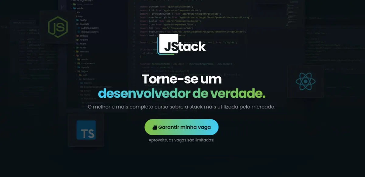 Capa: JStack: Baixar Curso Completo Node.js, React e Mais