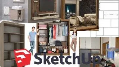 Capa: Baixar SketchUp para Marcenaria Moderna: Curso Completo e Rápido