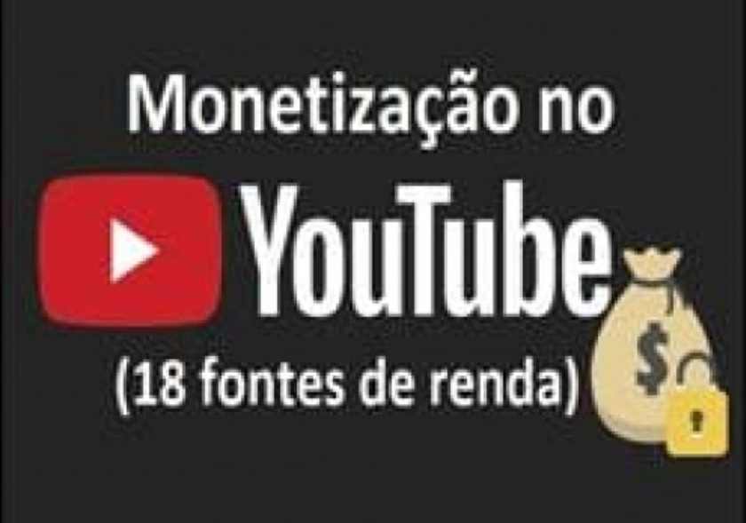 Imagem de capa do curso de monetização no YouTube com 18 fontes de renda