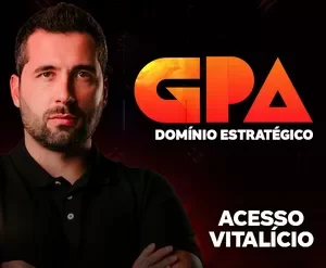 Capa do curso GPA Domínio Estratégico de Caio Calderaro com ícones de marketing digital