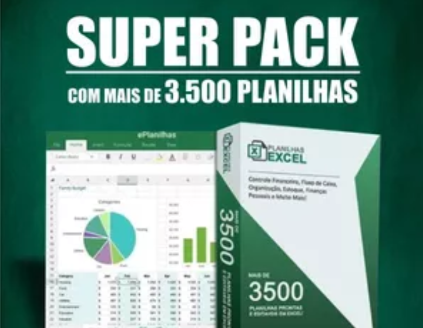 Super Pack com 3500+ Planilhas Excel Editáveis - Download