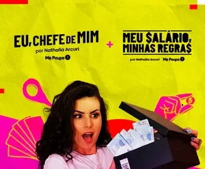 Nathalia Arcuri com logo do Super Combo Reality 2022 e logos dos cursos Eu, Chefe de Mim e Meu Salário, Minhas Regras