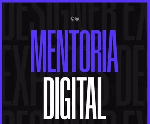 Capa da Mentoria Digital: Designer Express com ícones de sucesso em design.