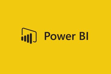 Tela do Software Power BI em uso, demonstrando gráficos e dashboards de análise de dados, com o logo do Power BI em destaque.