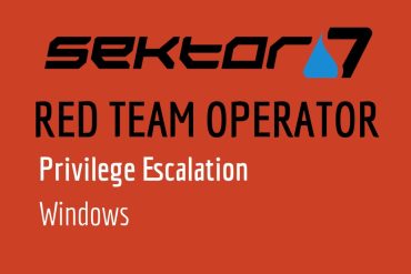 Capa do curso Sektor7 RED TEAM Operator com foco em cibersegurança e hacking ético.