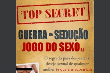 Capa do curso Sedução 2.0, demonstrando confiança e conexão interpessoal.