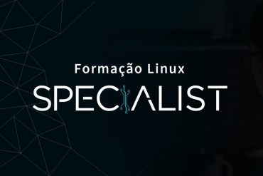Logotipo 4Linux com ícones representando um sistema Linux e certificação de especialista.