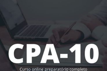 Capa do curso CPA-10 de Guilherme Almeida com ícones de download e certificado financeiro