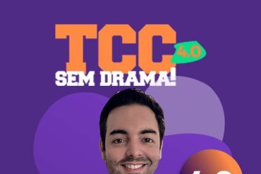 Capa do curso TCC Sem Drama completo com título destacado e elementos gráficos universitários.